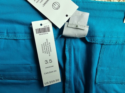 NWT Chico’s So Slimming Brigitte Slim Leg Shorts Turquoise. Size 3.5(U.S.18) - Picture 4 of 5