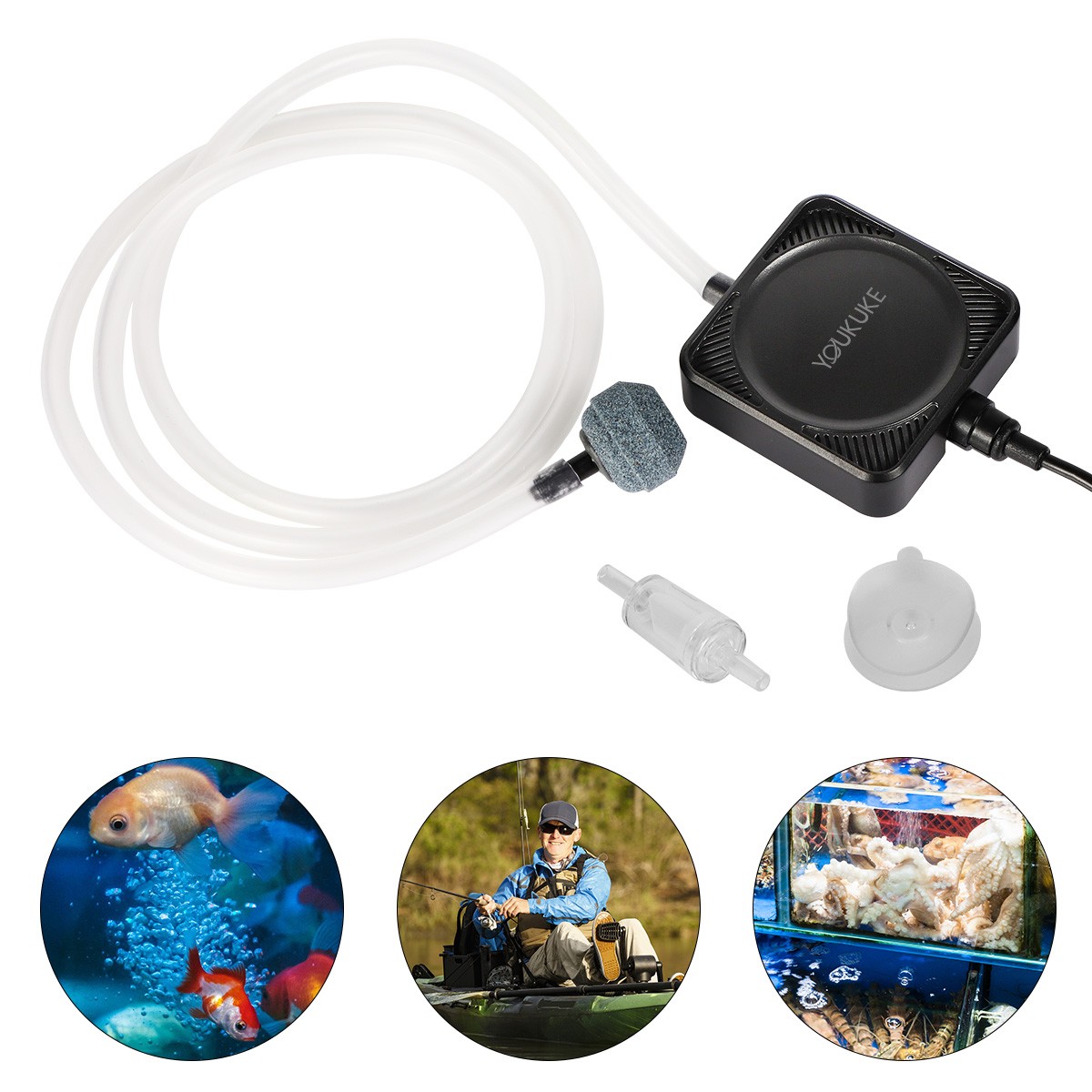 Mini Pompa Acquario Pompa Aria Super Silenziosa Ossigeno 1W 1-15 Galloni Serbatoio Pesci foto 4