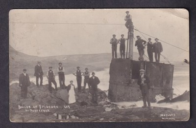 Wales Glamorgan Swansea Gower PORT EYNON Kessel WRACK Epidauro RPPC