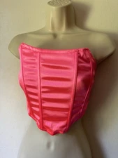 Vibrant Pink Satin Corset Top