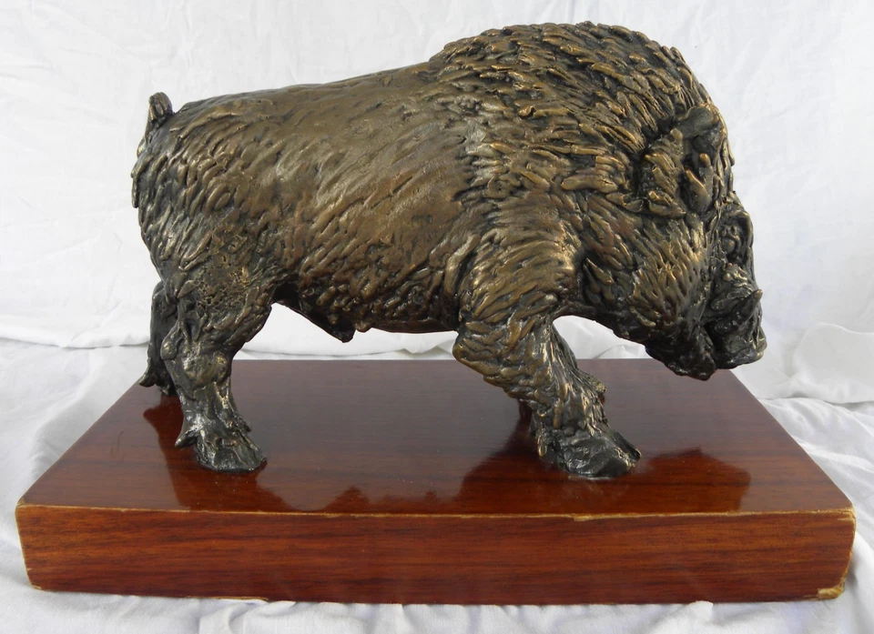 Antonio LIGABUE (Zurigo 1899 – Gualtieri 1965) Cinghiale Scultura in bronzo - Immagine 4 di 4