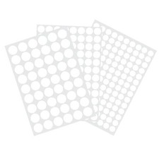 3 Sheets 290 Pcs Screw Hole Cover Stickers, 12 mm/15 mm/21 mm Screw White