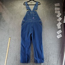 Big Smith Overalls Mens 38x32 Blue Denim Adjustable Straps Front Pockets Durable