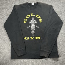 Vintage Golds Gym Thermal Shirt Mens M Black Venice Beach California Workout