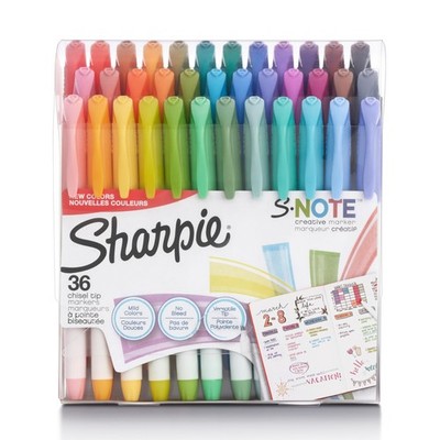 Sharpie S Note 36 Pack Creative Markers Highlighter Assorted Colors Chisel Tip