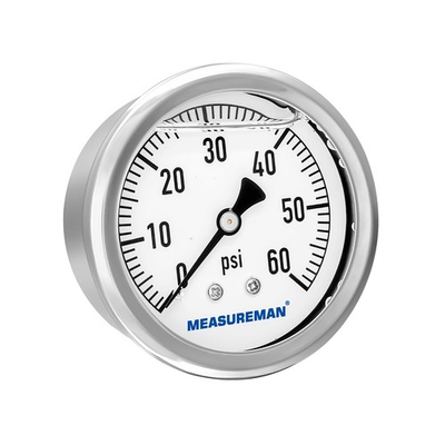 #ad #ad 2 1 2quot; Dial Size Glycerin Filled Plumbing Pressure Gauge 0 60psi Stainless St... $22.81