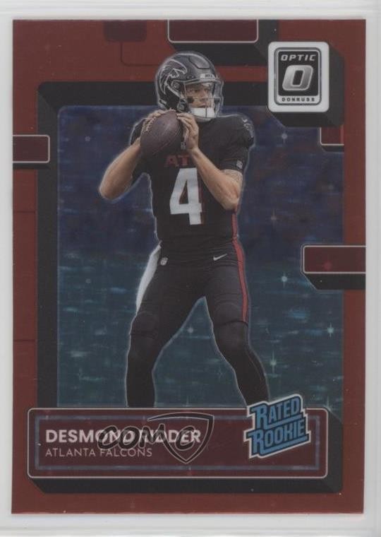 2022 Panini Donruss Optic Rated Rookie Red Stars Prizm Desmond Ridder #202 RC