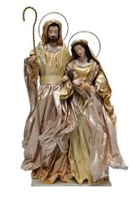 Natività H69 cm in tessuto elegante con Sacra Famiglia in blocco raffinato
