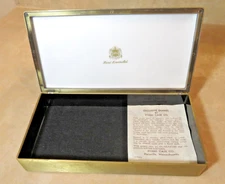 Vintage Exclusive Enamel by Evans Case, Brass Metal Storage Box with Hinged Lid