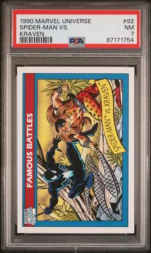 1990 Impel Marvel Universe PSA 7 SPIDER-MAN VS. KRAVEN PSA 7 #92