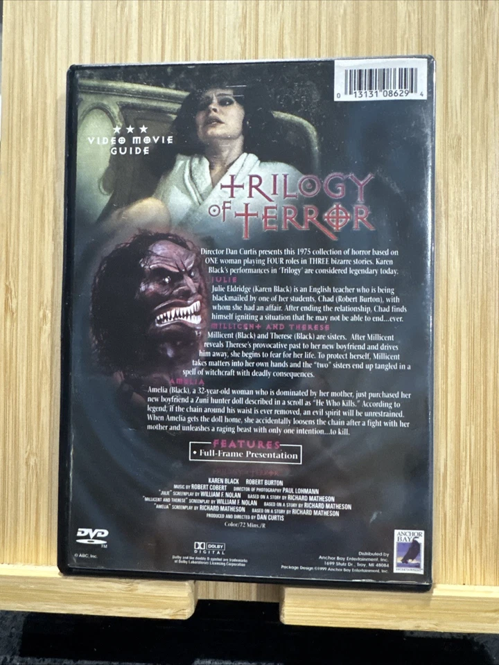 Trilogy Of Terror region 1 DVD (1975 Karen Black anthology horror movie) - Image 2 of 4