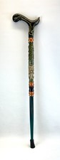 Walking Cane Unique Hand Carved Wood with Floral Patterns