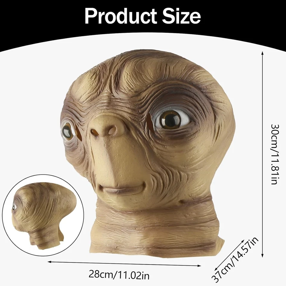 Echte Latex Alien Maske für Unheimliche Halloween-Kostüme und Cosplay-Partys - Bild 4 von 4