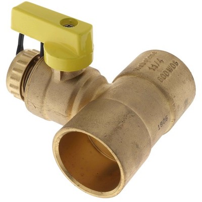 Webstone H-50675W T-Drain 1-1/4'' Brass 600 PSI 250 F Sweat Connection