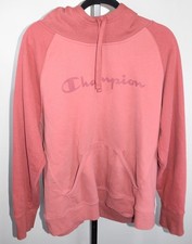Champion Two Toned Pink Script Logo Pullover Hoodie XXL Long Sleeve Front Pouch