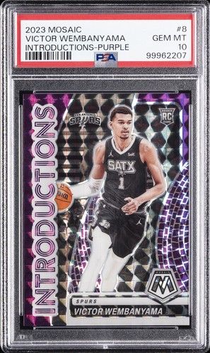 Victor Wembanyama [Purple] #8 2023 Panini Mosaic Introductions card