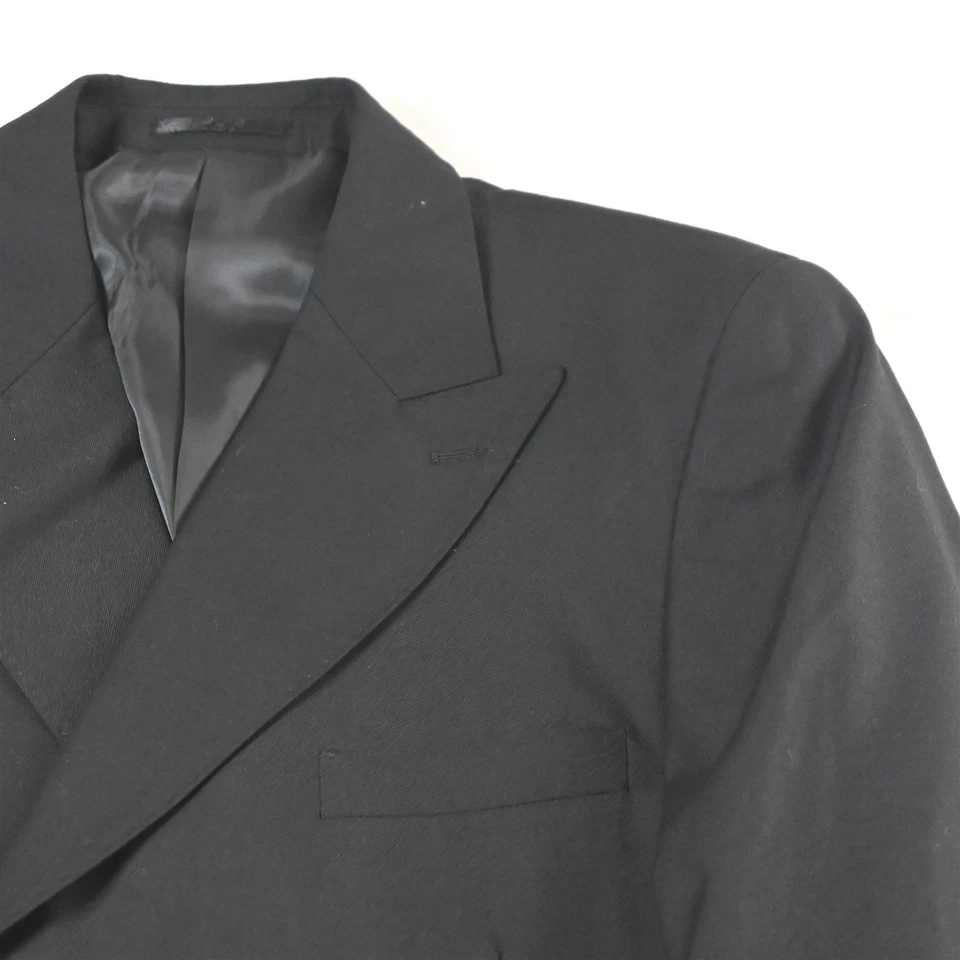 全新 Apollo King 40L 32x38 黑色双排扣男式夹克外套 — 第 3/4 张图片