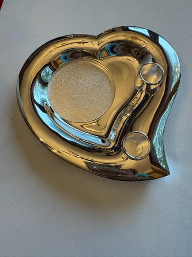 Lenox Kirk Stieff Wedding Promises Unity Candleholder Silverplate Heart IOB