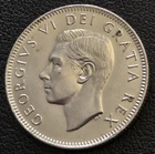 1949 Canada Silver 25-Cent Quarter - HIGH GRADE - 80% Silver