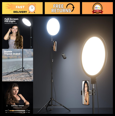10.5'' Dimmable Ring Light with 69'' Tripod & Phone Holder for Video, Makeup, Live