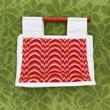 Vintage Bargello Needlepoint Canvas Tote Hand Bag