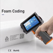 Handheld Inkjet Printer Prints Production Code and Serial Number and QR Code