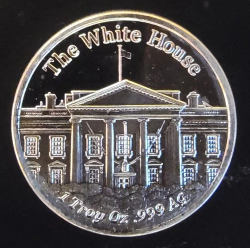 White House Donald Trump 45th President Rare Bullion-0.999 Silver 1 Oz Art Coin