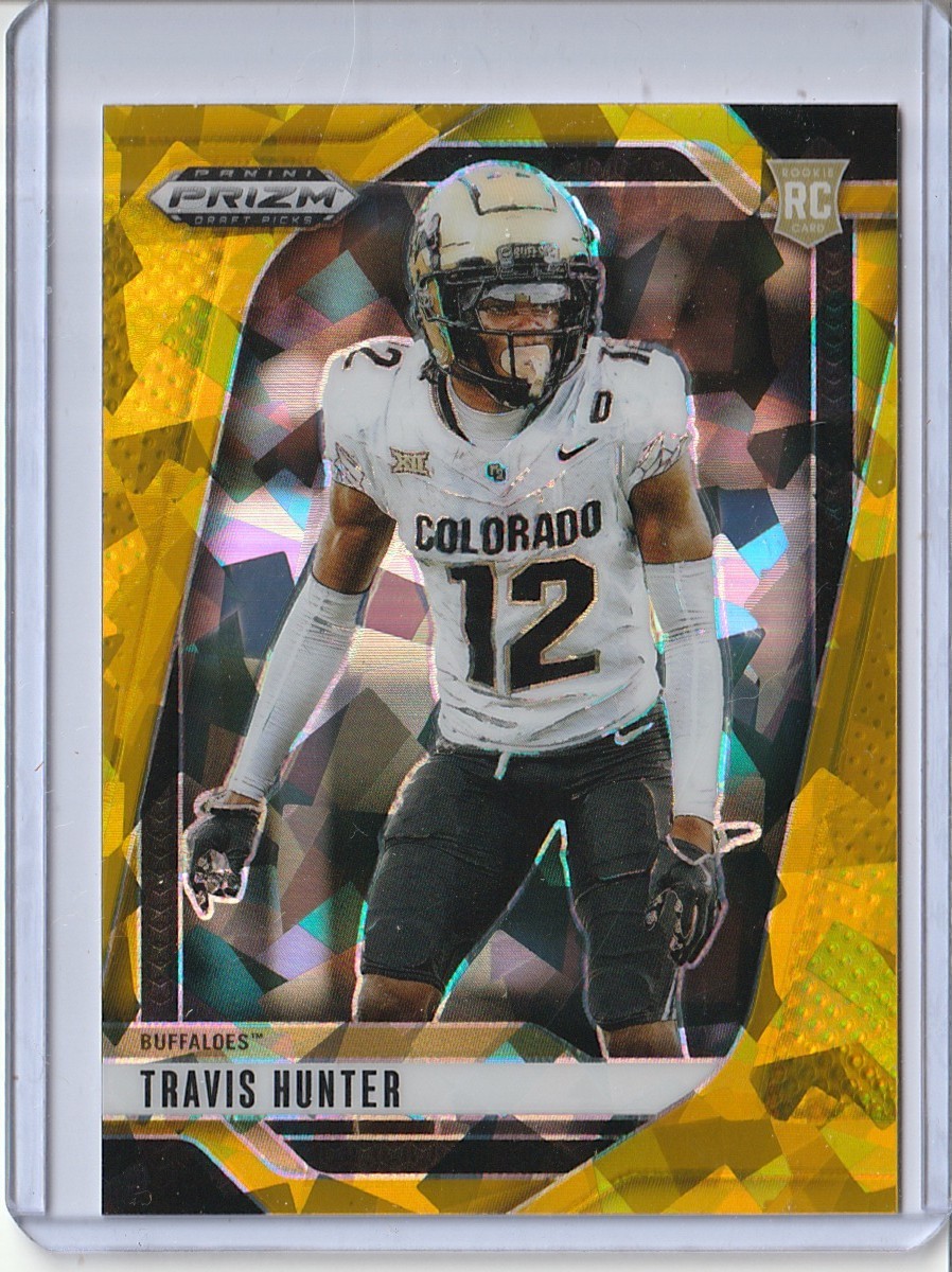 2025 Panini Prizm Draft Picks - Travis Hunter #20 Gold Ice Prizm (RC)