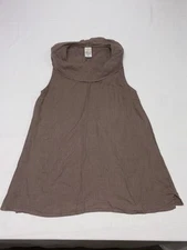 MATCH POINT 100% Linen Drape Cowl Neck Tunic Top Womens Medium Petite USA MADE