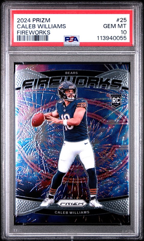 2024 Panini Prizm Fireworks #25 Caleb Williams PSA 10