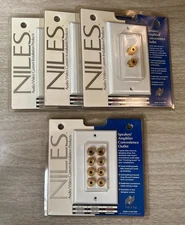 Lot of 4 Niles Wall Plates – 3x 5W-2D + 1x 5W-8D – White – New in Sealed Packs