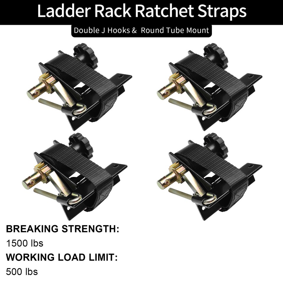 Ladder Rack Ratchet Straps J-Hook 1.5