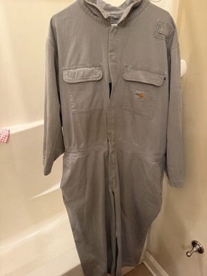 Carhartt FR Gray Cotton Twill Zip-Front Work Coveralls Jumpsuit Unisex