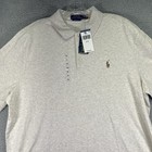 Polo Ralph Lauren Shirt Mens Extra Large Heather Gray Short Sleeve Preppy Golf