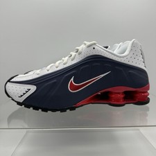 Brand New Nike Shox R4 USA Navy Blue White Silver Red HQ1988-400 Men's Size 8.5