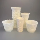 Vintage Lot Of Five Milk Glass Vases Planters Fire King Westmoreland EO Brody