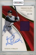 2017 Panini Immaculate Steve Finley Immaculate Material Signature /9