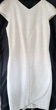 AUTHENTIC 2011 CHANEL IVORY TWEED KNEE LENGTH CAP SLEEVE CLASSIC DRESS 36
