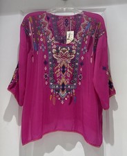  Stunning NWT Johnny Was S Oversized Rangoon Embroidered Blouse