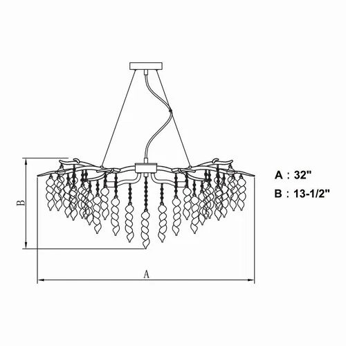 Vaxcel - Rainier 5-Light Chandelier in Glam and Waterfall Style 18.5 Inches Tall - Picture 2 of 4