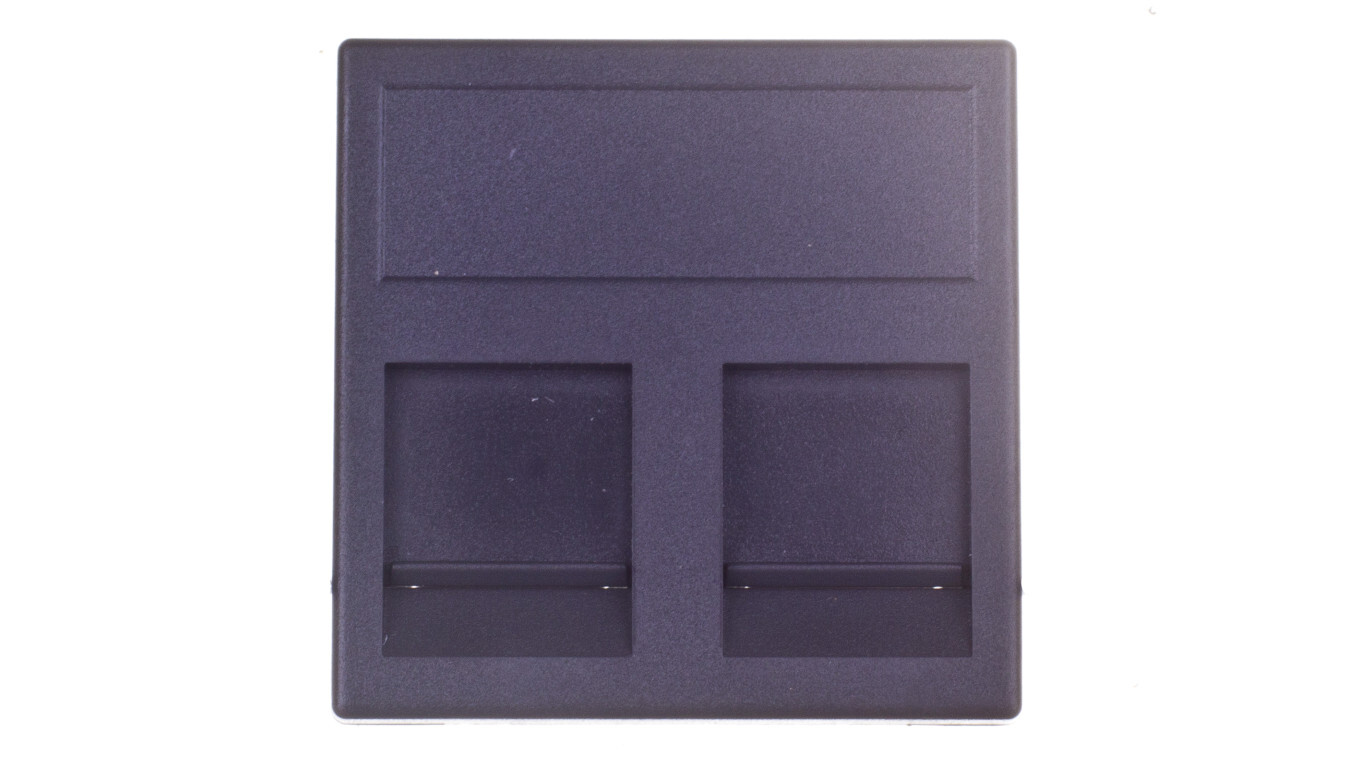 Simon Connect K45 plate for double telecommunication socket, 2xRJ, flat w /T2UK