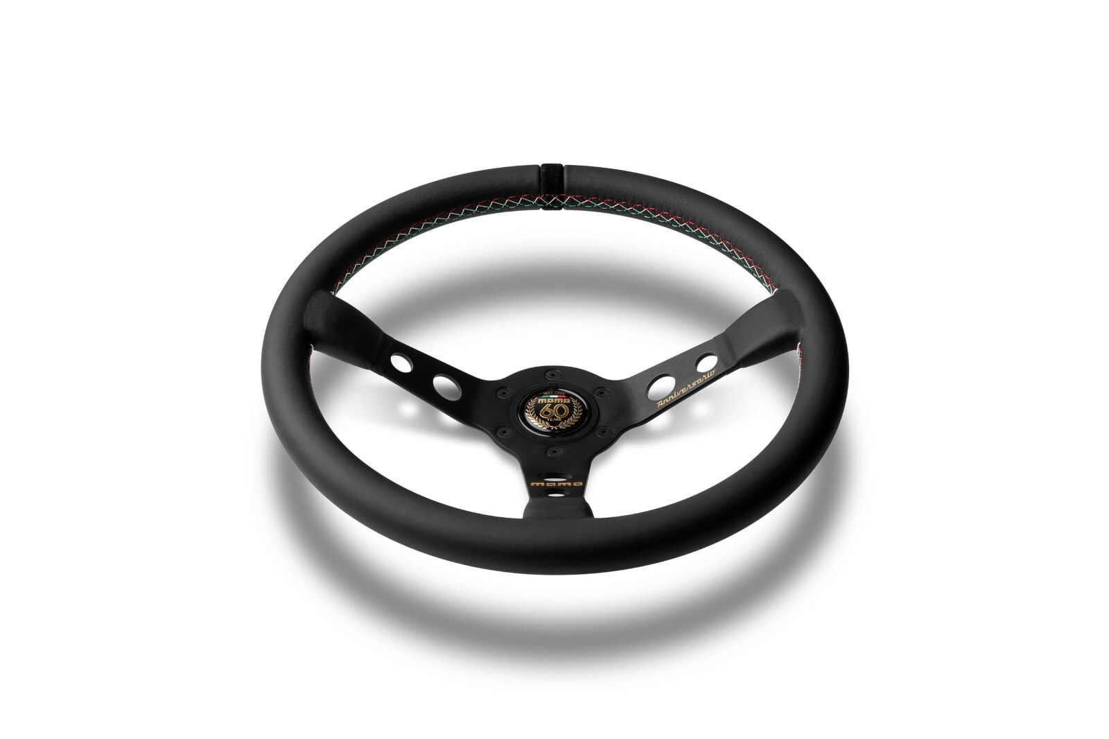 MOMO Mod 07 Anniversario Limited 350mm Black Leather Steering 
