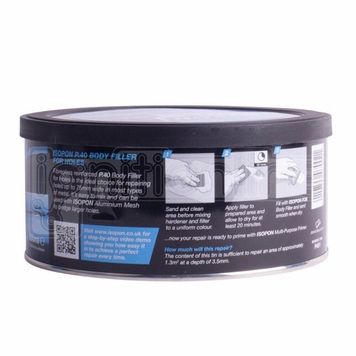 U-POL Isopon P40 Fibre Glass Body Filler Compound Car Body Repair Paste 250ml - Picture 2 of 10