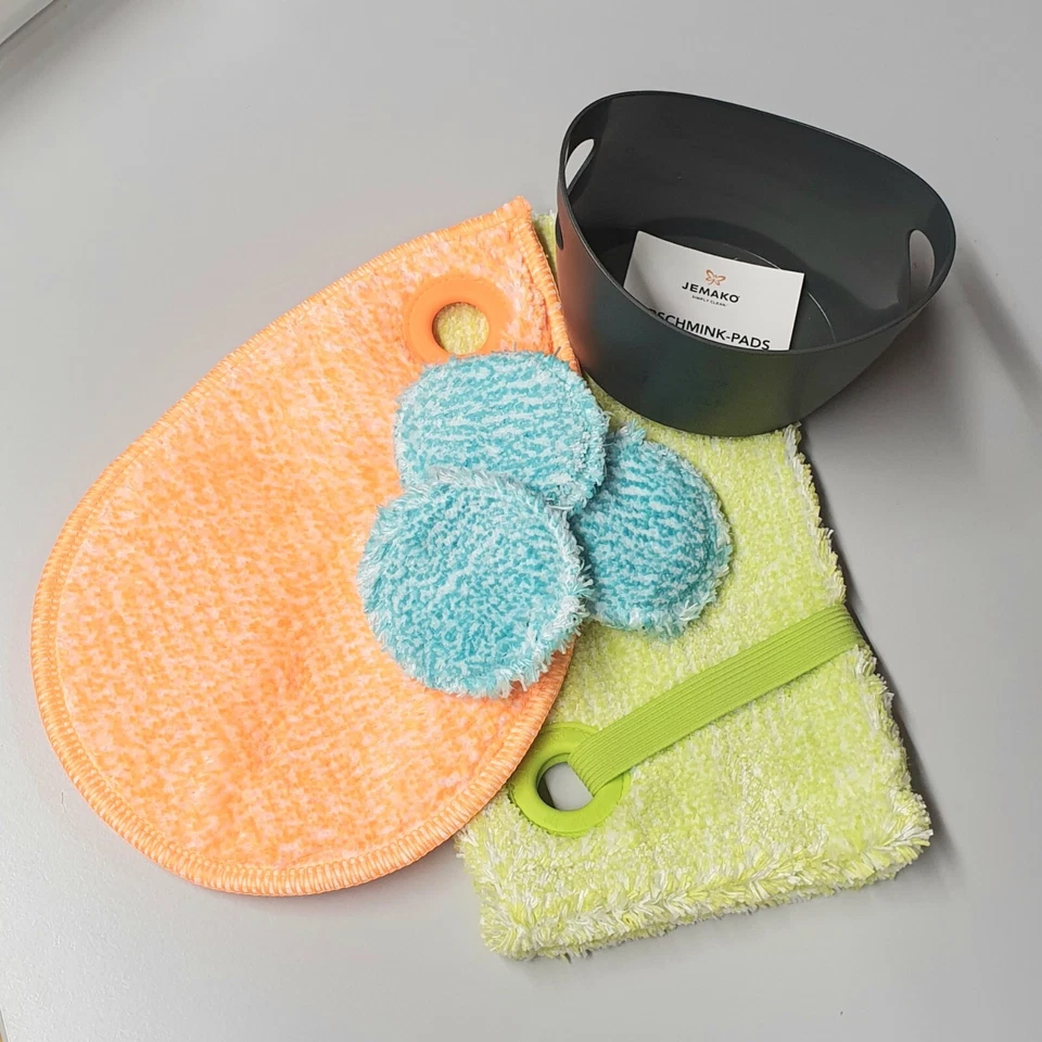 JEMAKO Wellness - Abschminkpads / Körperpflege-Handschuh / Haartuch Sonderfarben