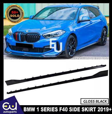 FÜR BMW 1ER F40 MP STYLE SEITENSCHWELLER VERLÄNGERUNG LIPPE KLINGE GLANZ SCHWARZ 2019+