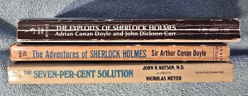 3 Vintage Sherlock Holmes Paperback Lot Adventures, Exploits & Seven Per Cent - Picture 3 of 4