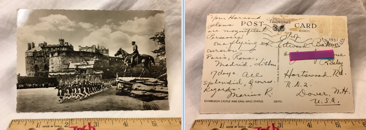 Postcard Edinburgh Castle Earl Haig Statue Scotland Solders
