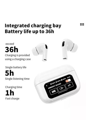 Earbuds Headphones Wireless Earphones Bluetooth 5.4 Touch Screen ENC ANC A9 PRO - Photo 4 sur 5
