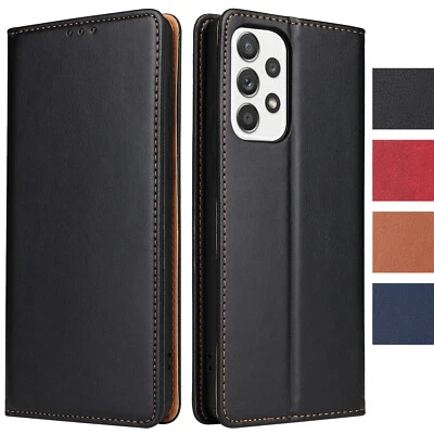 FIERRE SHANN Samsung Galaxy A33 5G Hülle Echt Leder Klapphülle Flip Case Portemonnaie Tasche