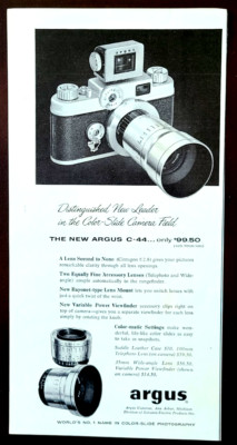 Argus Camera C-44 Original 1957 Vintage Print Ad | eBay